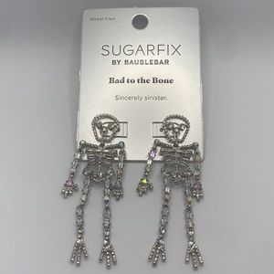 SUGARFIX by BaubleBar 'Bad to the Bone' Halloween Earrings - Silver NEW